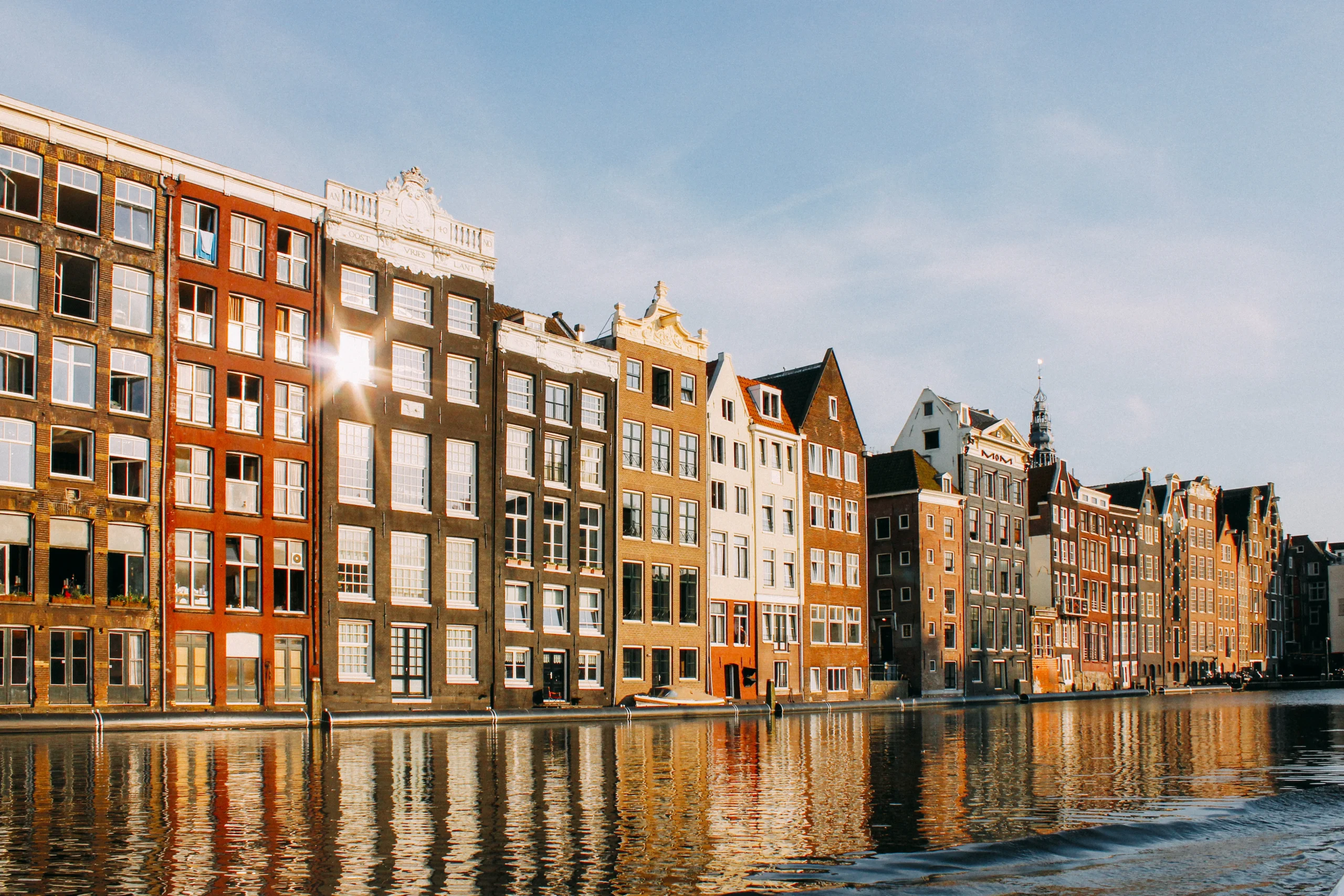Amsterdam canal houses and luxury hotels